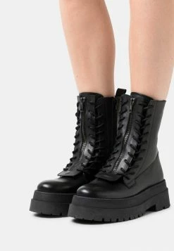 Zign LEATHER - Bottines à Plateau - Black