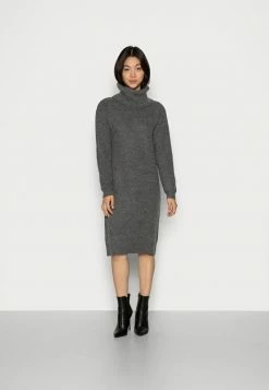 Zign ROLL NECK MIDI DRESS - Robe Pull - Mottled Grey