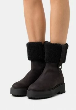 Zign LEATHER - Bottines à Plateau - Black