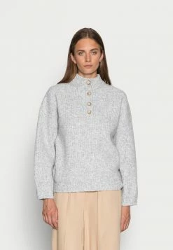 Zign ALPACA WOOL BLEND JUMPER - Pullover - Mottled Light Grey