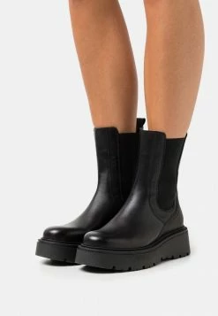 Zign LEATHER - Bottines à Plateau - Black