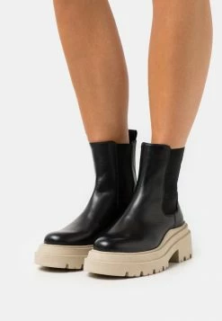 Zign LEATHER - Bottines à Plateau - Black