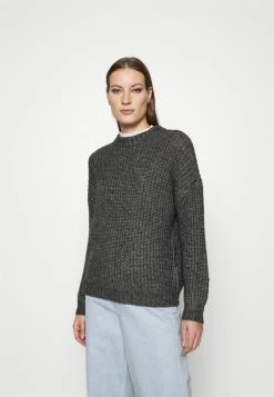 Zign COSY WOOL BLEND JUMPER - Pullover - Mottled Dark Grey