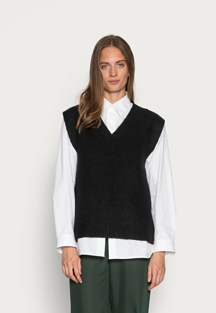 Zign ALPACA WOOL BLEND VEST - Pullover - Black