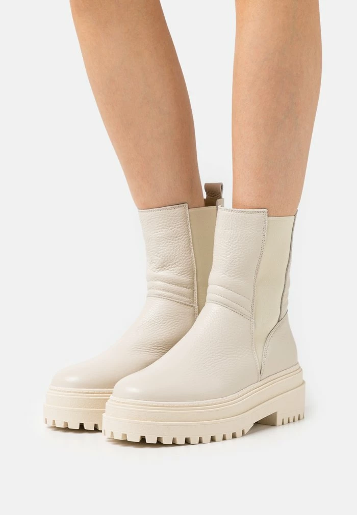 Zign LEATHER - Bottines à Plateau - Beige