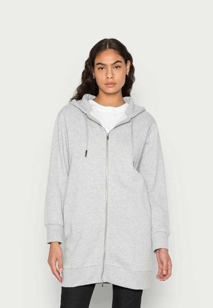 Zign Sweat à Capuche Zippé - Mottled Light Grey