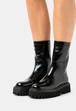 Zign LEATHER - Bottines à Plateau - Black