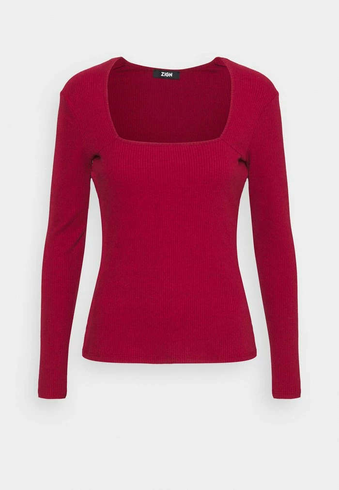 Zign T-shirt à Manches Longues - Dark Red – Image 4