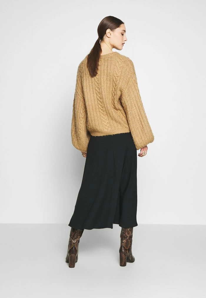 Zign BIAS CUT SKIRT - Jupe Trapèze - Black – Image 3