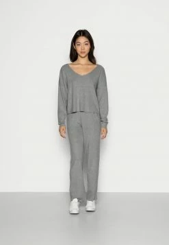 Zign SET V NECK AND PANT - Pullover - Mottled Grey