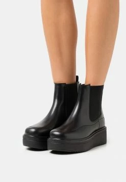 Zign LEATHER - Bottines à Plateau - Black