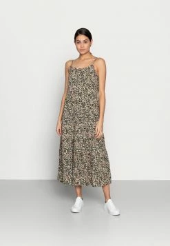 Zign STRAPPY DRESS - Robe De Jour - Khaki/pink