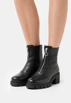 Zign LEATHER - Bottines à Plateau - Black