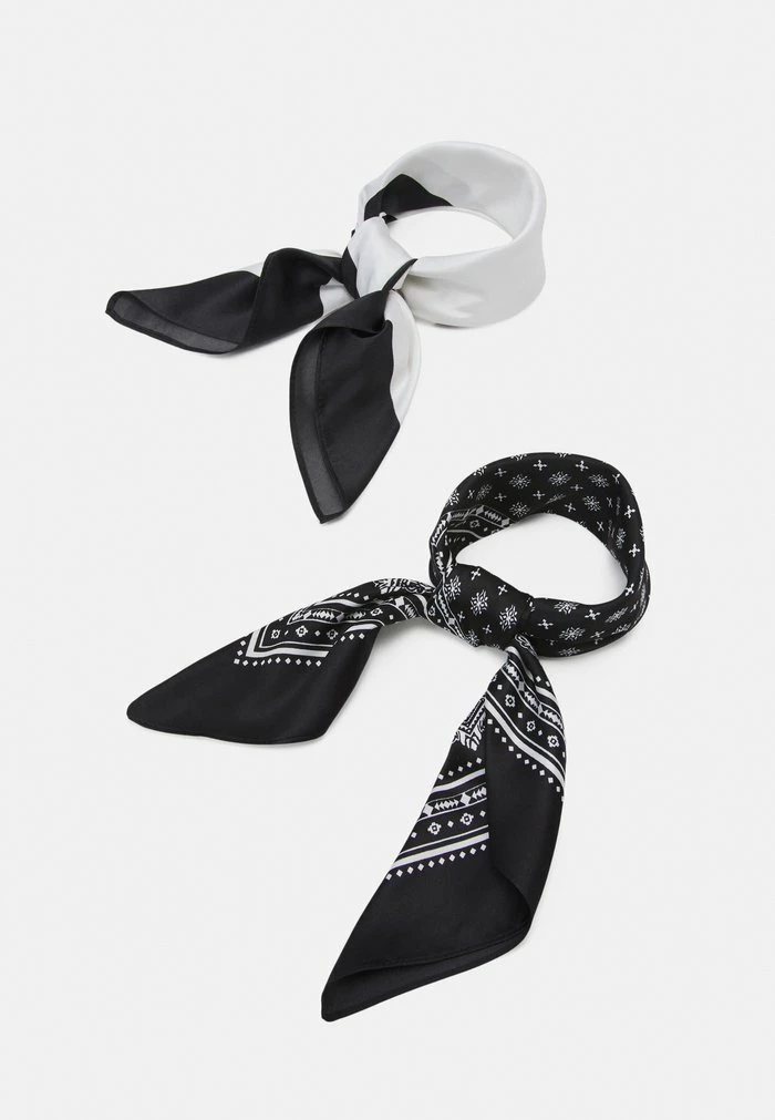 Zign BANDANA 2 PACK UNISEX - Foulard - Black/white
