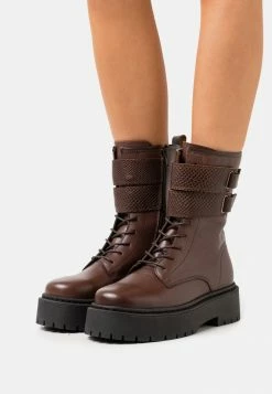 Zign LEATHER - Bottines à Plateau - Brown