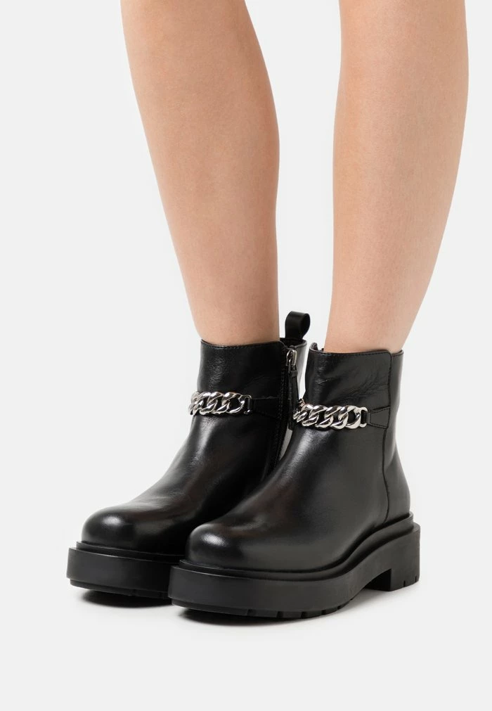 Zign LEATHER - Bottines à Plateau - Black