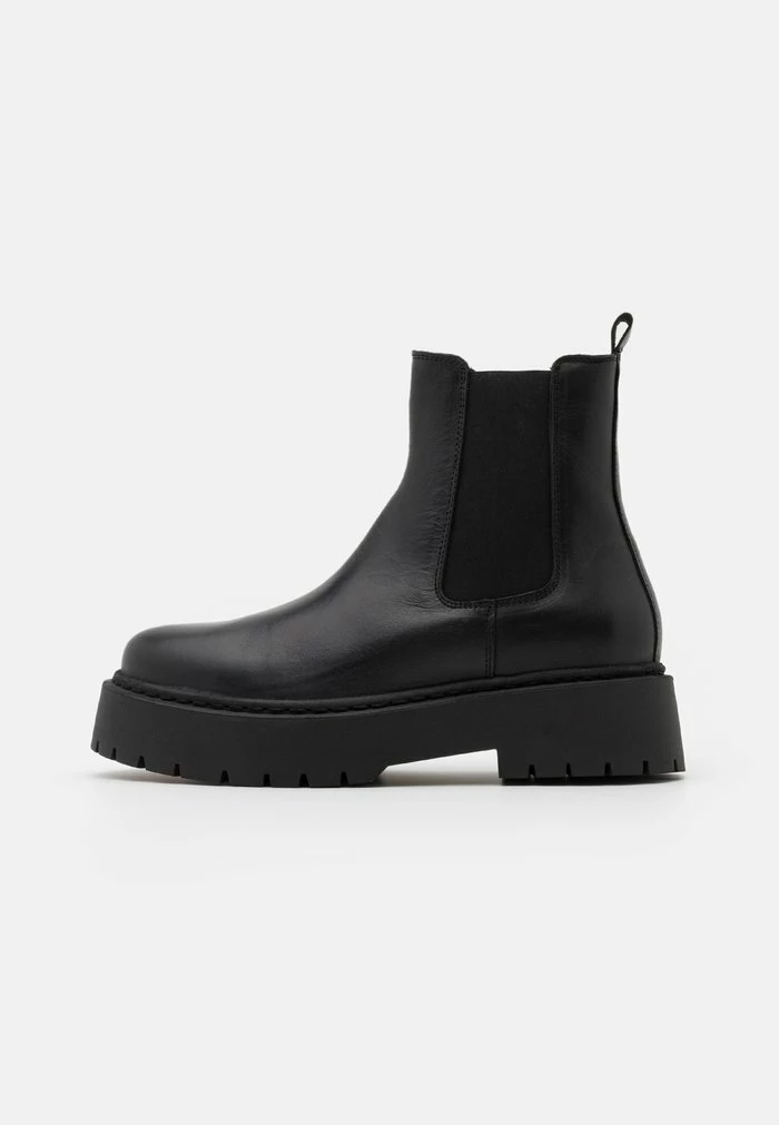Zign LEATHER - Bottines à Plateau - Black