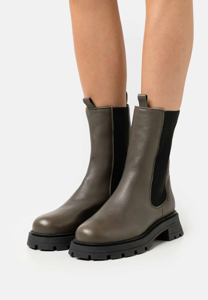 Zign LEATHER - Bottes à Plateau - Khaki