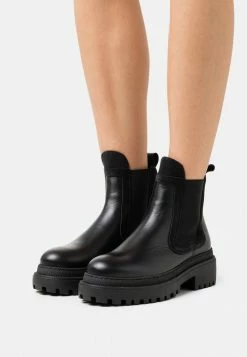 Zign LEATHER - Bottines à Plateau - Black