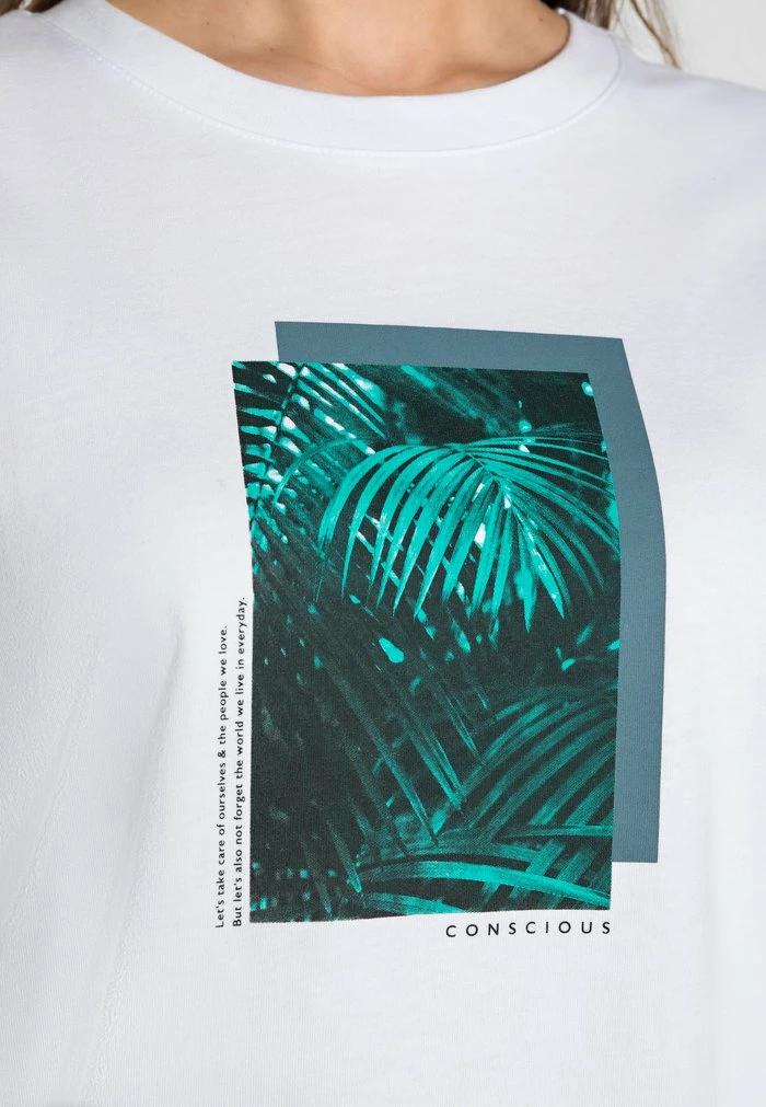 Zign CLARE PALM LEAD PHOTO PRINT TEE - T-shirt Imprimé - White – Image 5