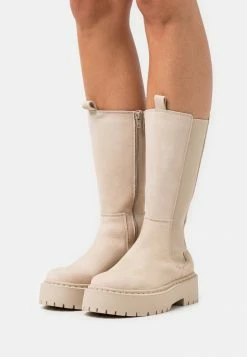 Zign LEATHER - Bottes à Plateau - Nude