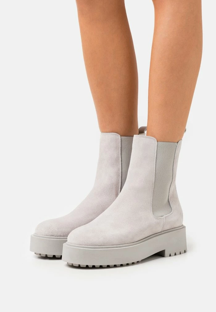 Zign LEATHER - Bottines à Plateau - Grey