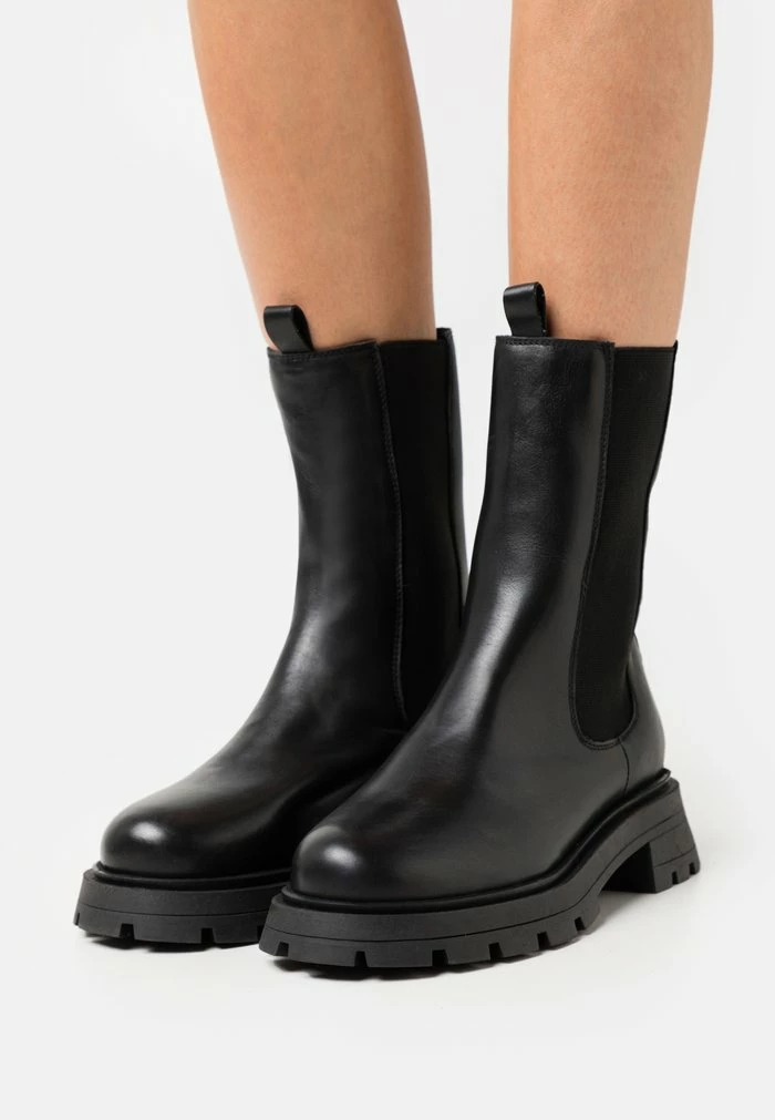 Zign LEATHER - Bottes à Plateau - Black