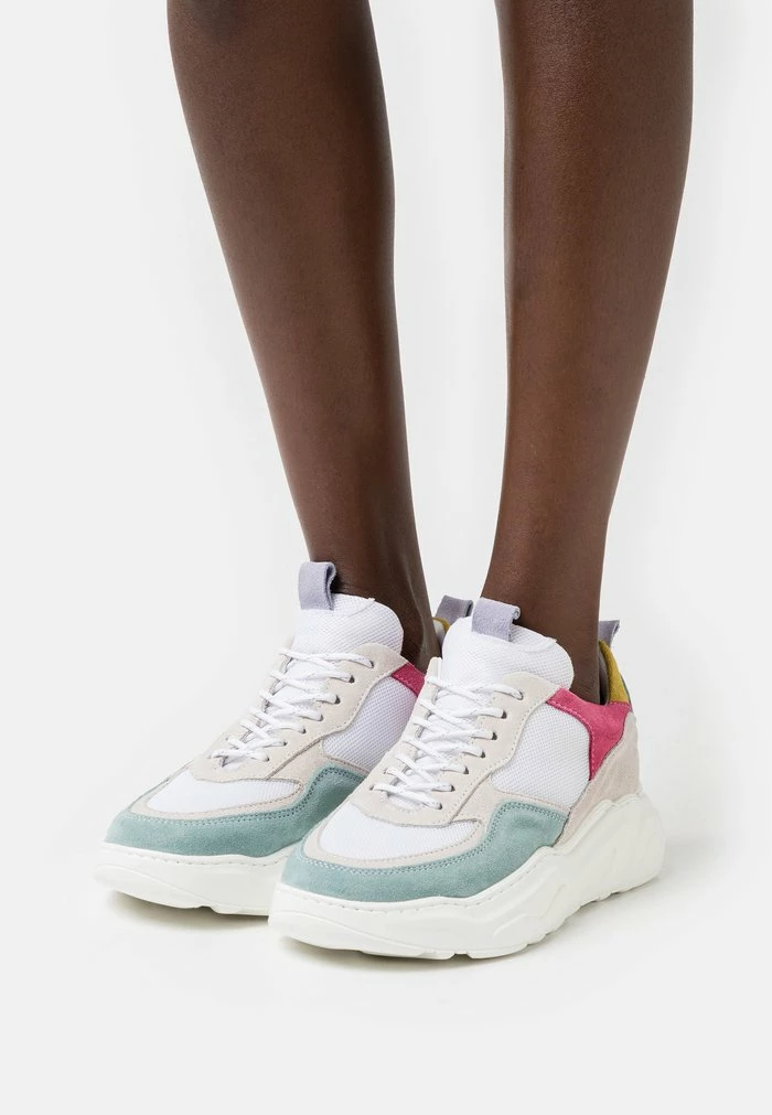 Zign LEATHER - Baskets Basses - White/multi-coloured