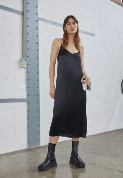 WOVEN REDEZIGN SLIP MIDI DRESS - Robe De Soirée - Black