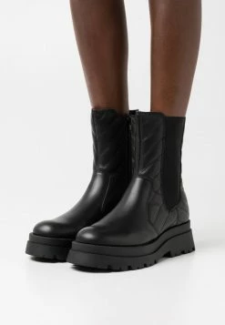 Zign LEATHER - Bottines à Plateau - Black