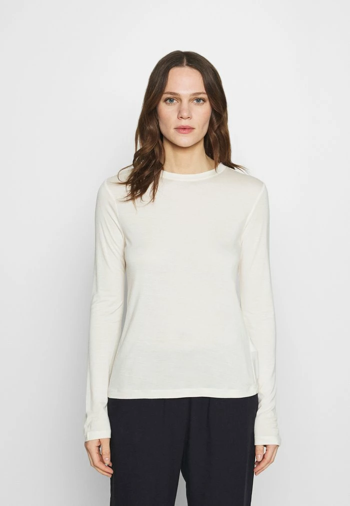 Zign SILK BLEND Longsleeve - T-shirt à Manches Longues - Off-white