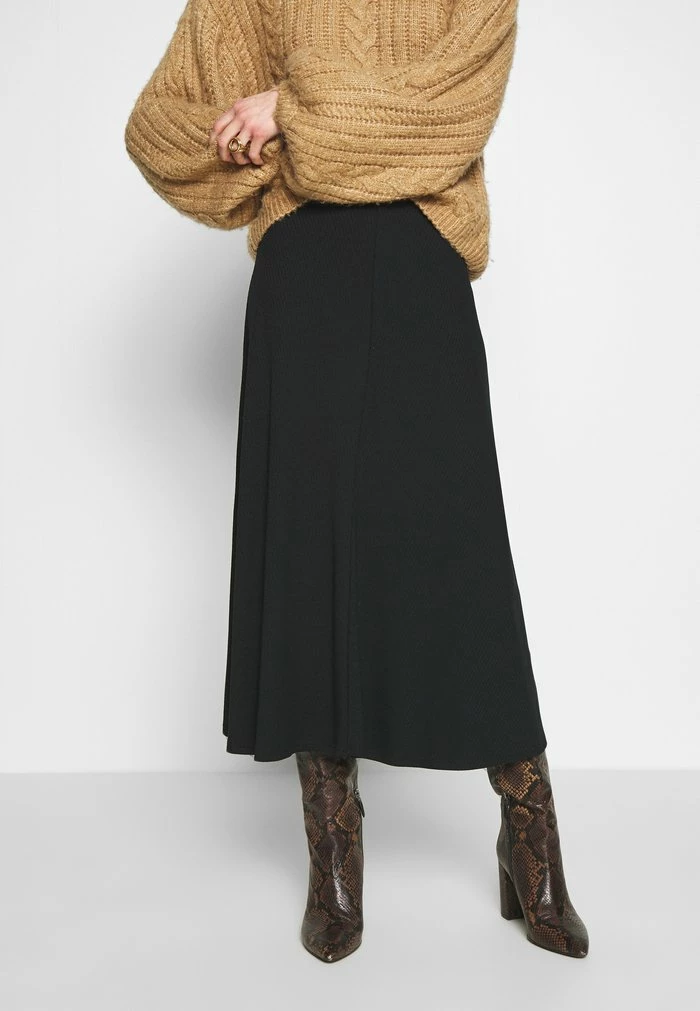 Zign BIAS CUT SKIRT - Jupe Trapèze - Black