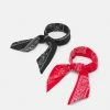 Zign BANDANA UNISEX 2 PACK - Foulard - Red/black