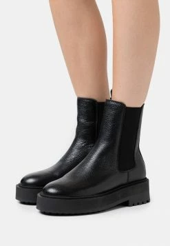 Zign LEATHER - Bottines à Plateau - Black